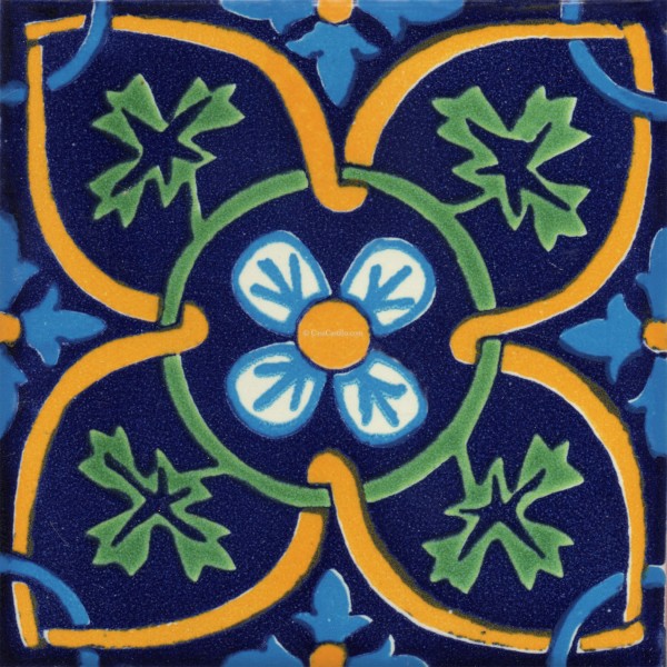 Mexican Talavera Tile  San Angelin Azul